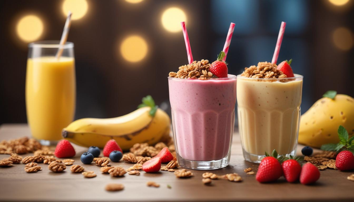 Renkli Meyvelerle Dolu Smoothie Kasesi