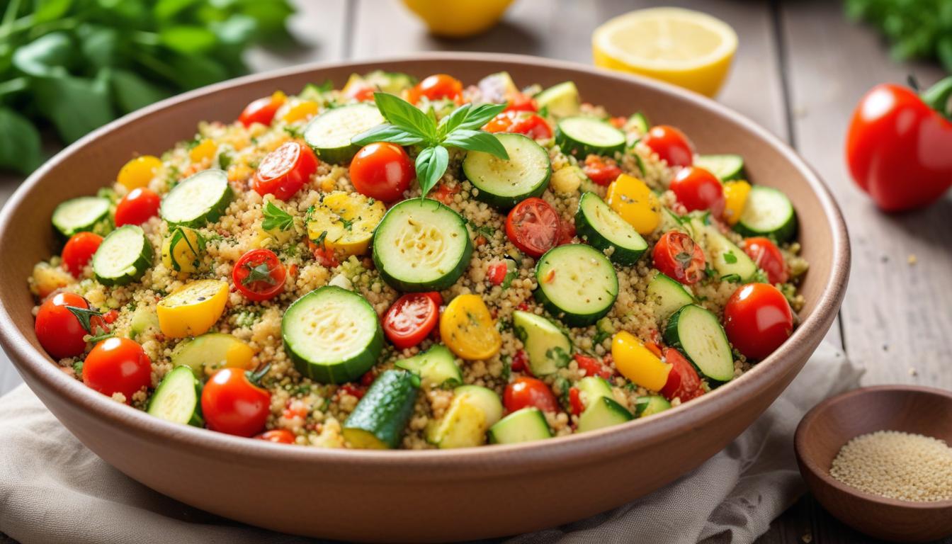 Renkli Izgara Sebzeli Quinoa Salatası