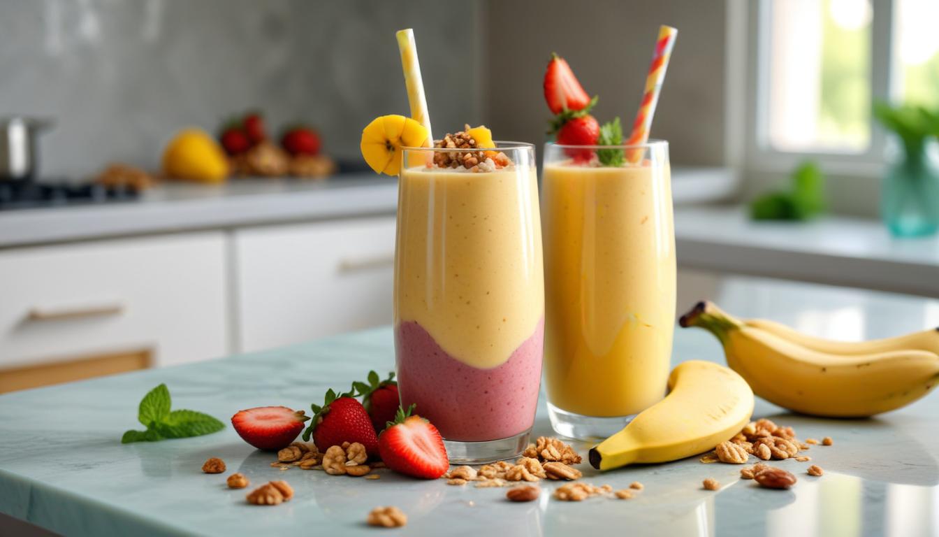 Taze Meyvelerle Hazırlanan Sağlıklı Smoothie