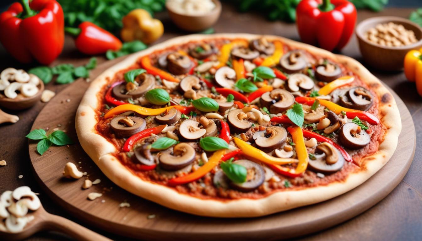 Kaju ve Badem Ezmeli Vegan Pizza Tarifi