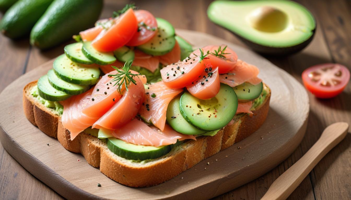 Avokado ve Somonlu Lezzetli Tost