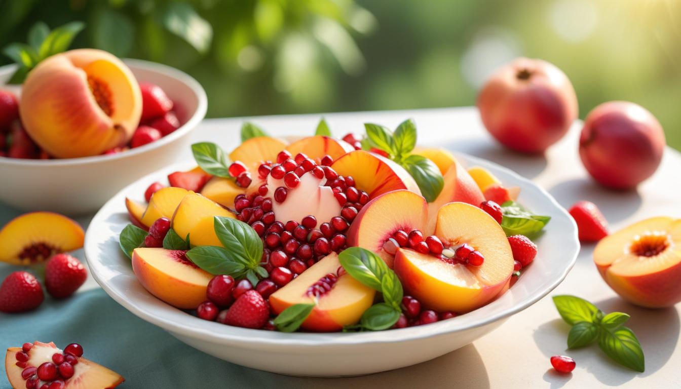 Yazın Serinleten Nar Çekirdekli Fesleğenli Meyve Salatası