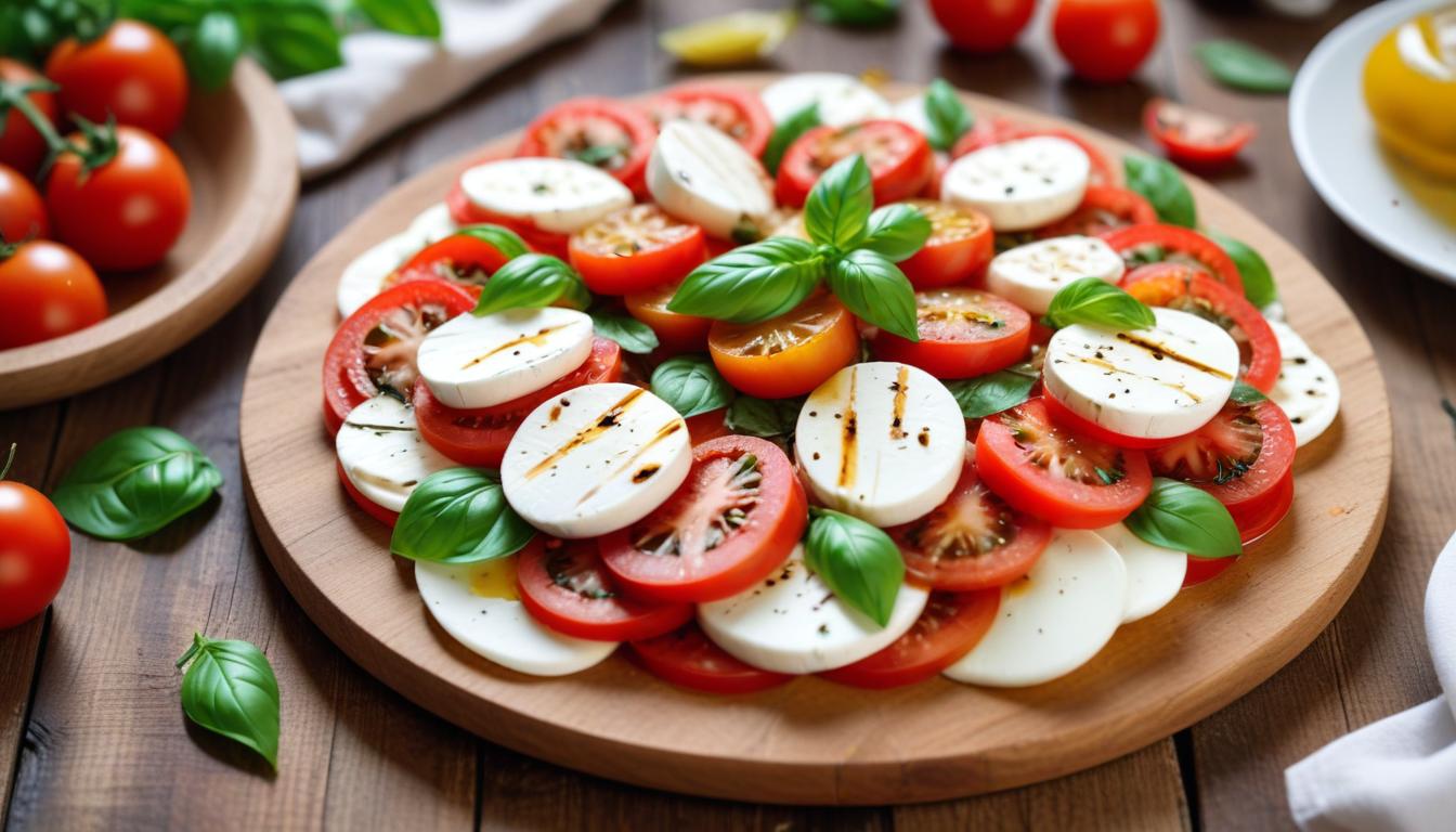 Taze Domates ve Mozzarella ile Hazırlanan Monako Usulü Caprese Salatası