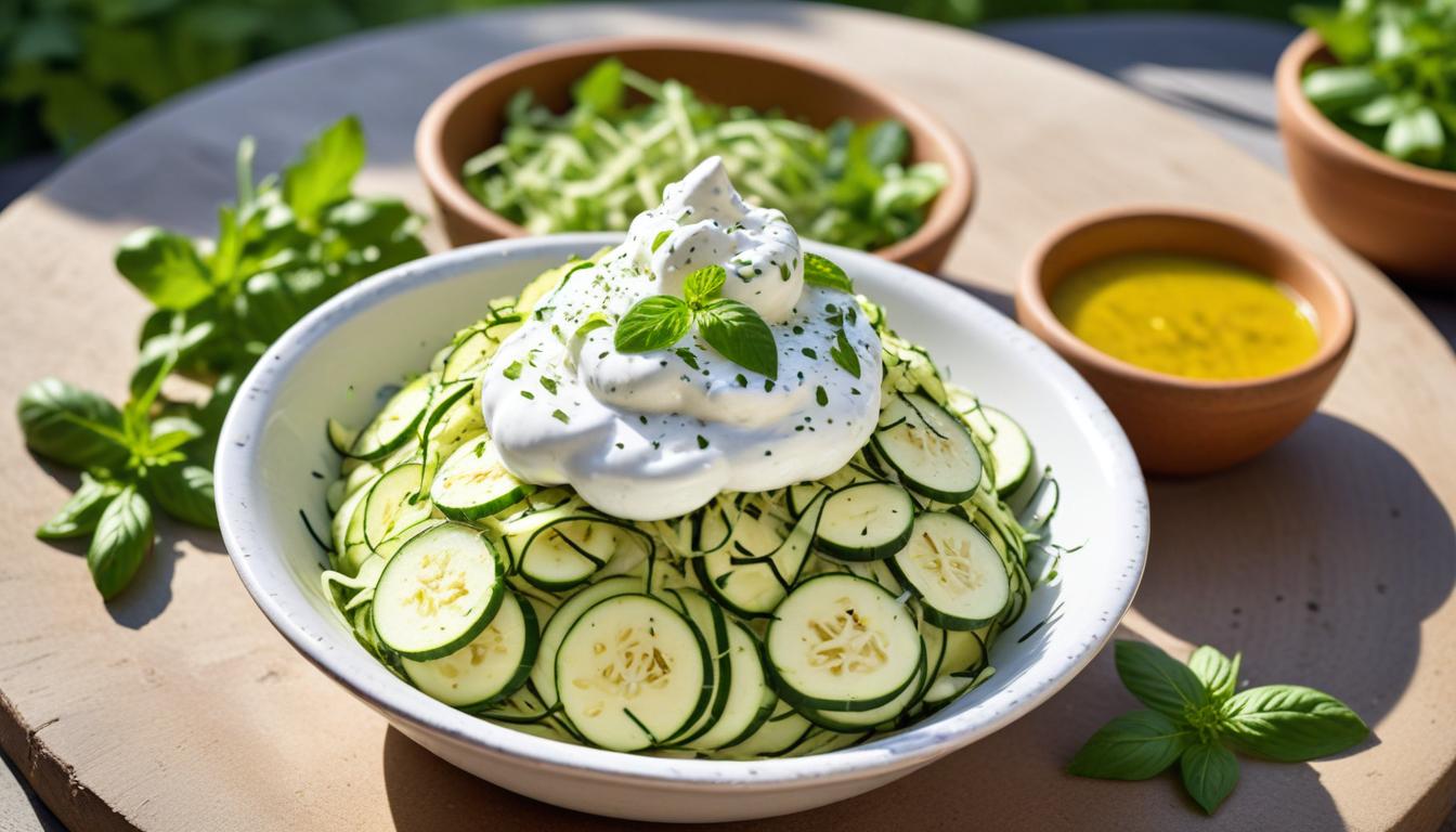 Serinleten Süzme Yoğurtlu Kabak Salatası